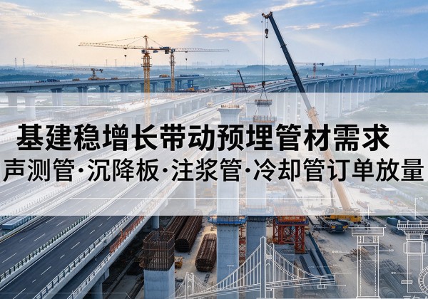 福清基建稳增长带动预埋监测管材需求，声测管、沉降板、注浆管订单持续放量